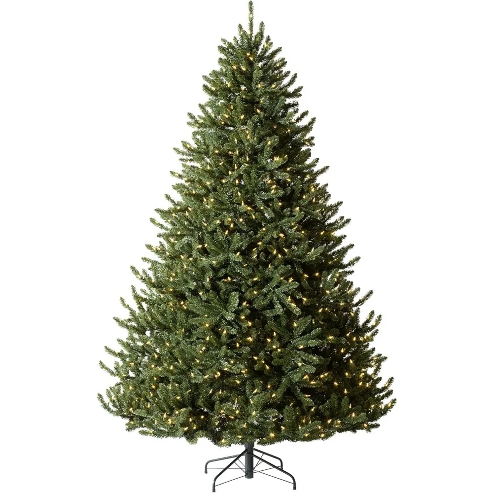 

Green Artificial Christmas Tree | Alexander Fir - 6.5 Ft | Pre-lit with 650 LED Candlelight Clear Lights | Includes Tr