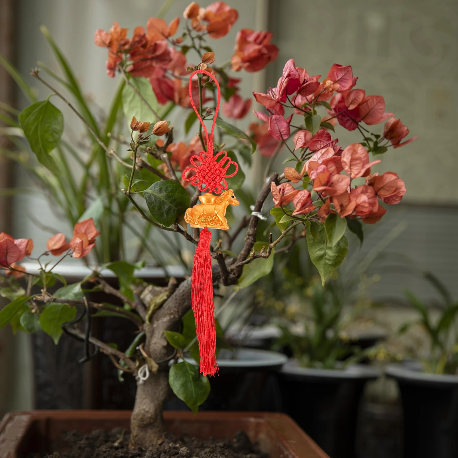 

8pcs Chinese New Year Ornament 2026 Horse Year Lucky Knot Tassel Pendant Spring Festival Decoration Hanging Charm For Home