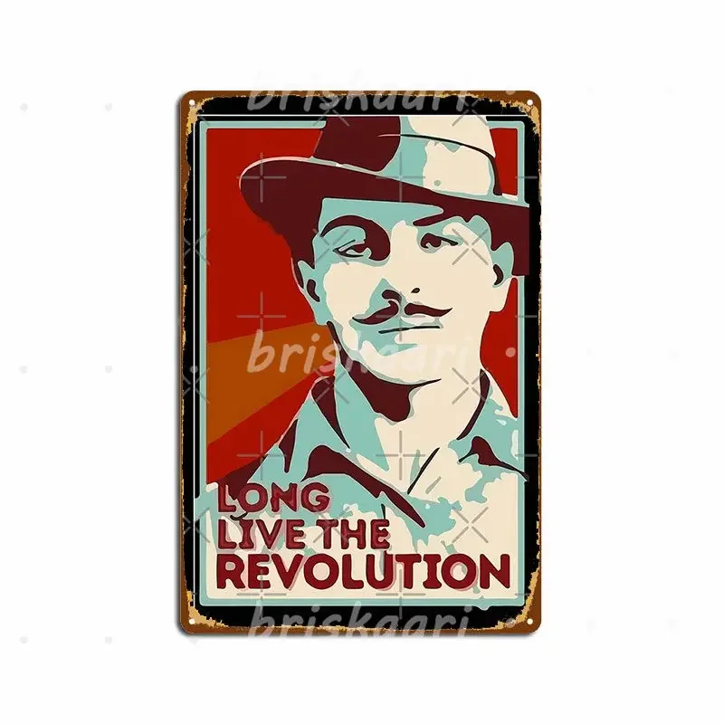 Shaheed Bhagat Singh Revolution Metal Signs Party Create Painting Décor Pub Metal Posters