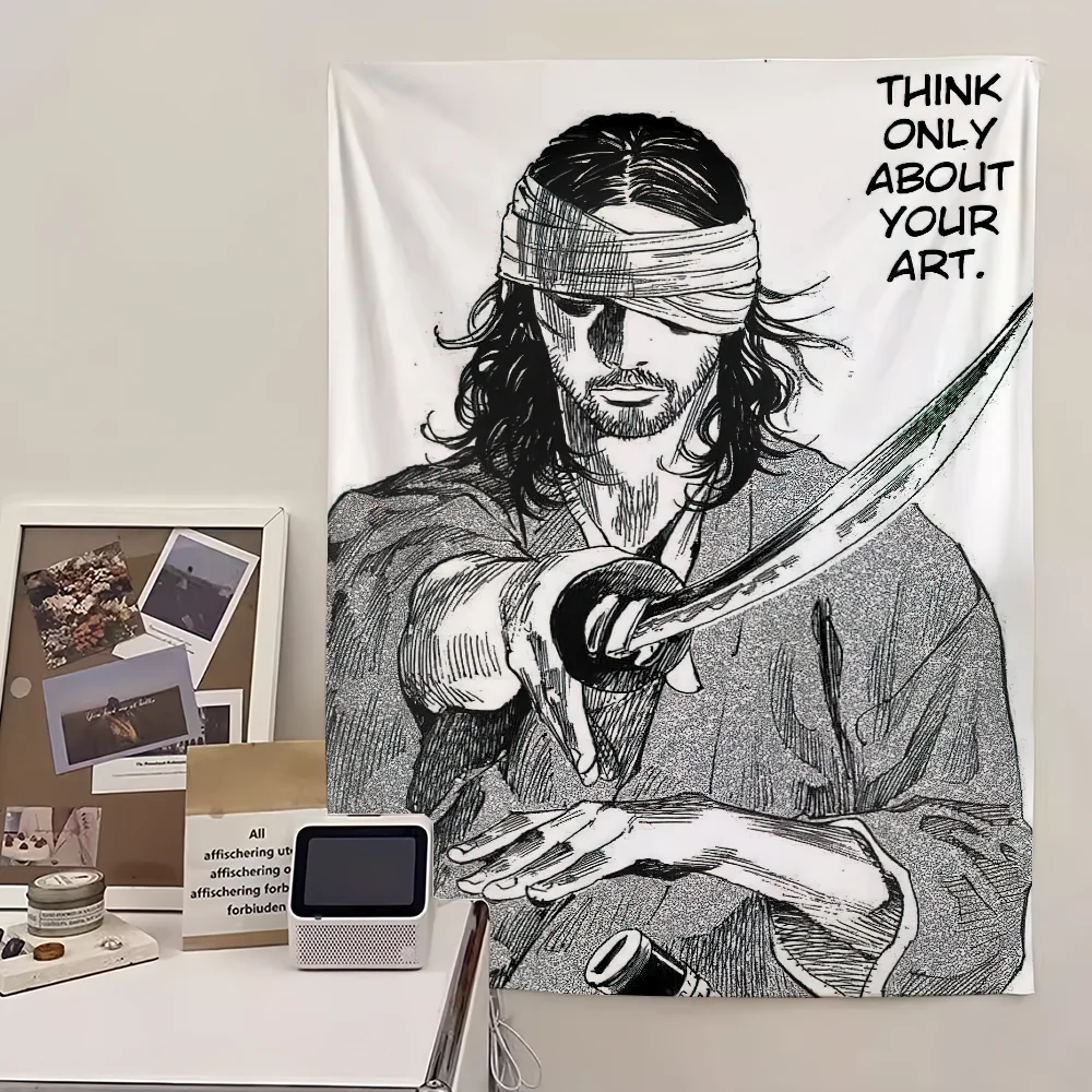Comic V-Vagabond Miyamoto Musashi Flag Living Room Wall Club Hanging Home Dorm Decor Art Garage Bar Live Decoration Banner