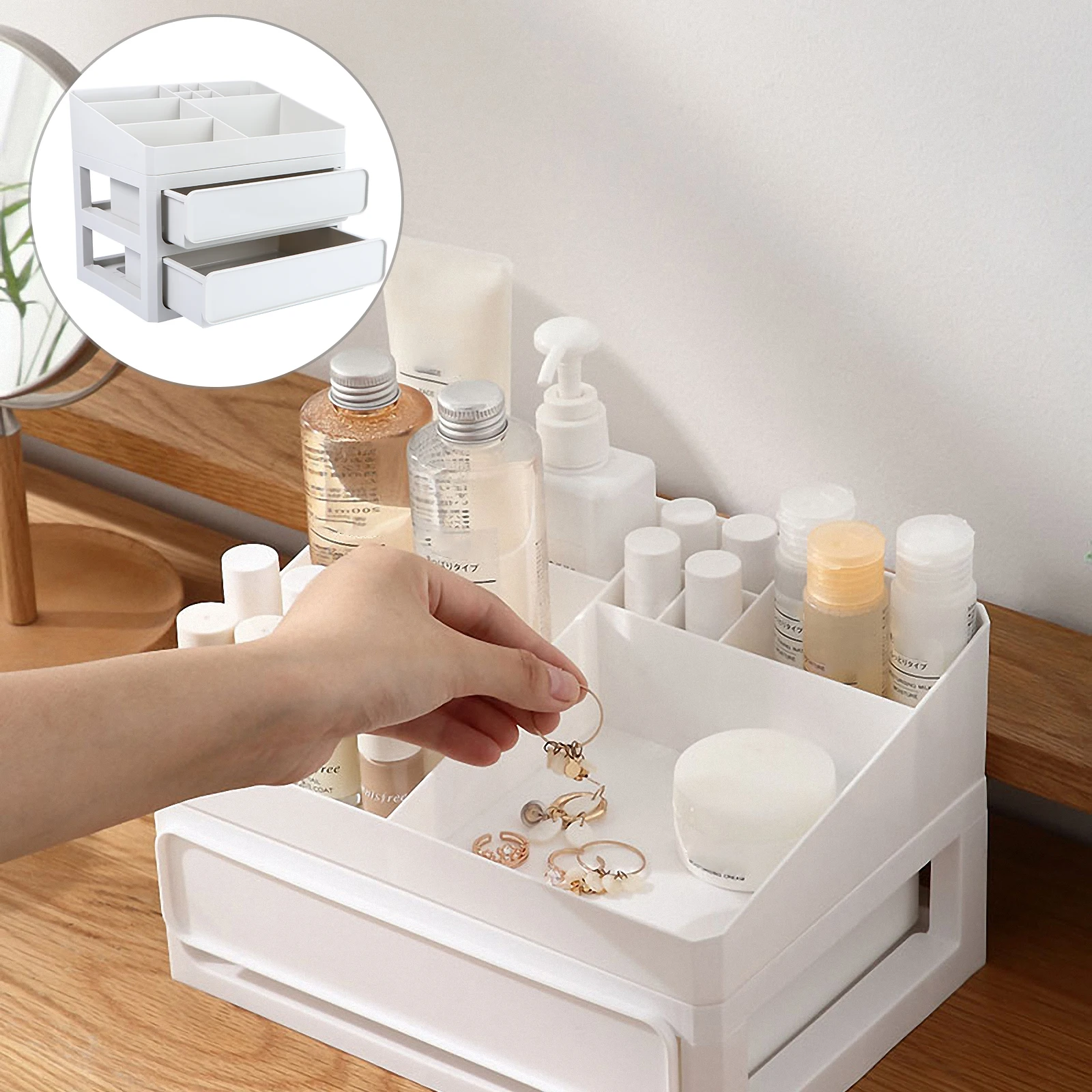 

1pc Premium Storage Box Makeup Organizer Case for Skincare Lipstick Home Space Holder Women's Sundries Durable Elegant