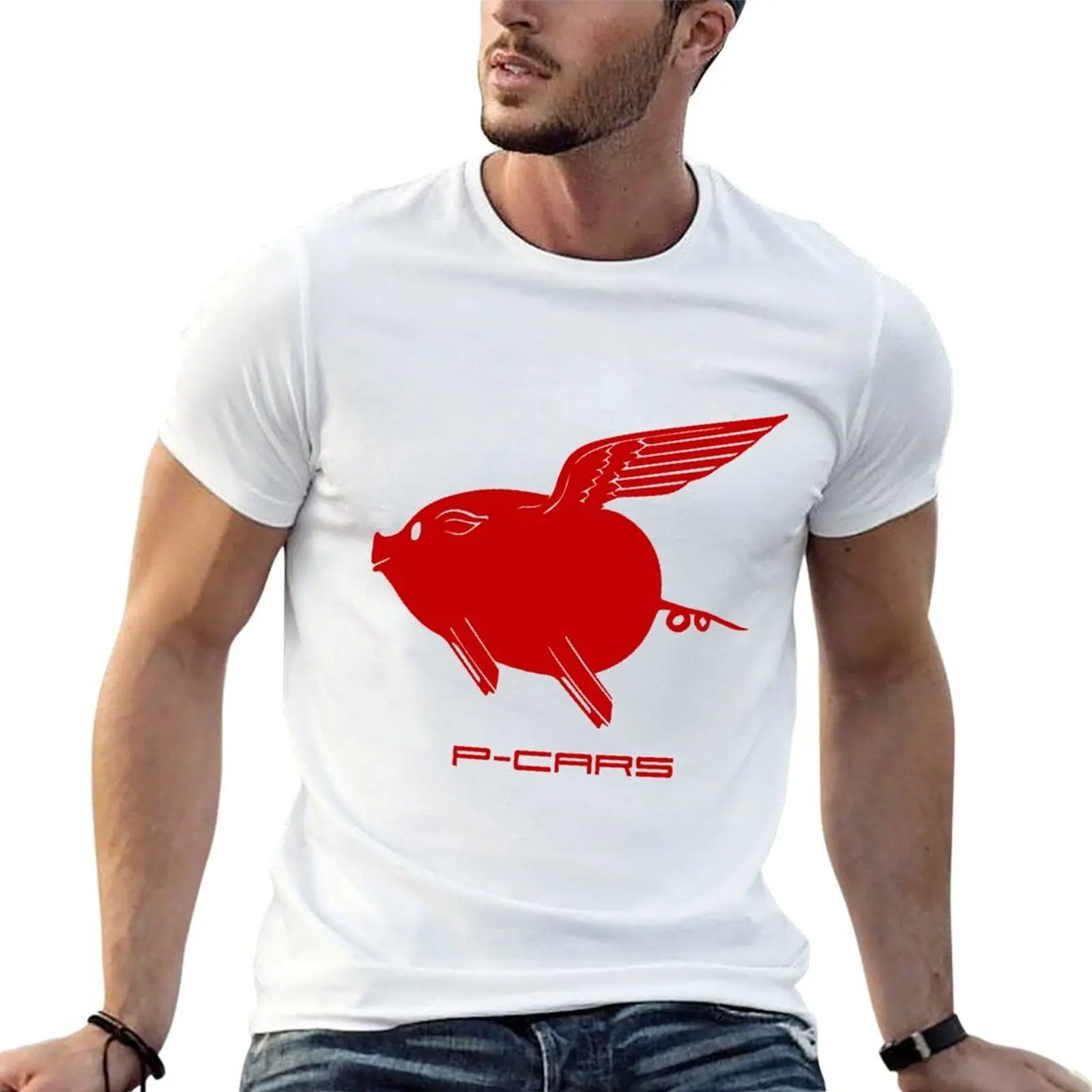 

t pack t vintage Red P-Cars for cotton for shirts shirts man man man Flying T-Shirt tshirt graphic Pig