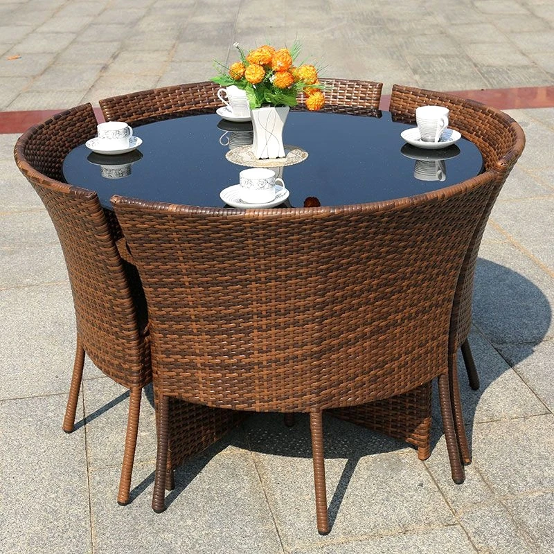 

Outdoor leisure tables and chairs rattan chairs three five-piece set courtyard terrace small coffee table home creative outdoor