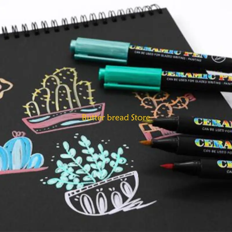 مجموعة أقلام طلاء الأكريليك W89C مكونة من 24 أو 12 لونًا قلم تحديد للرسم على زجاج السيراميك #1