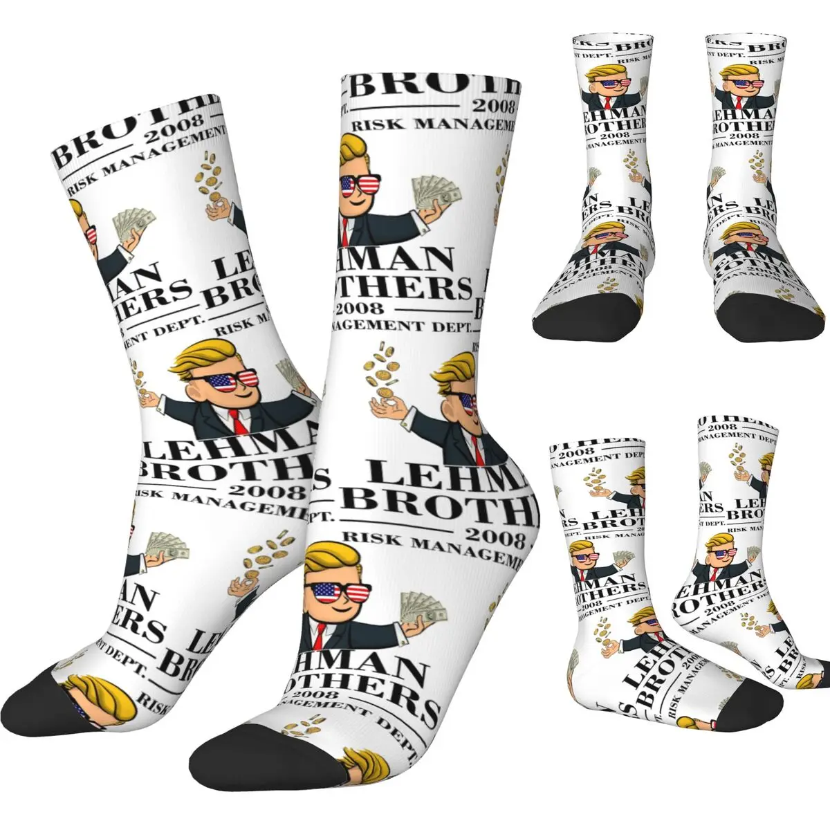 Lehman Brothers Risk Management Dept (18) Socks Autumn Stockings Vintage Men Soft Socks Pattern Skateboard Anti Bacterial Socks