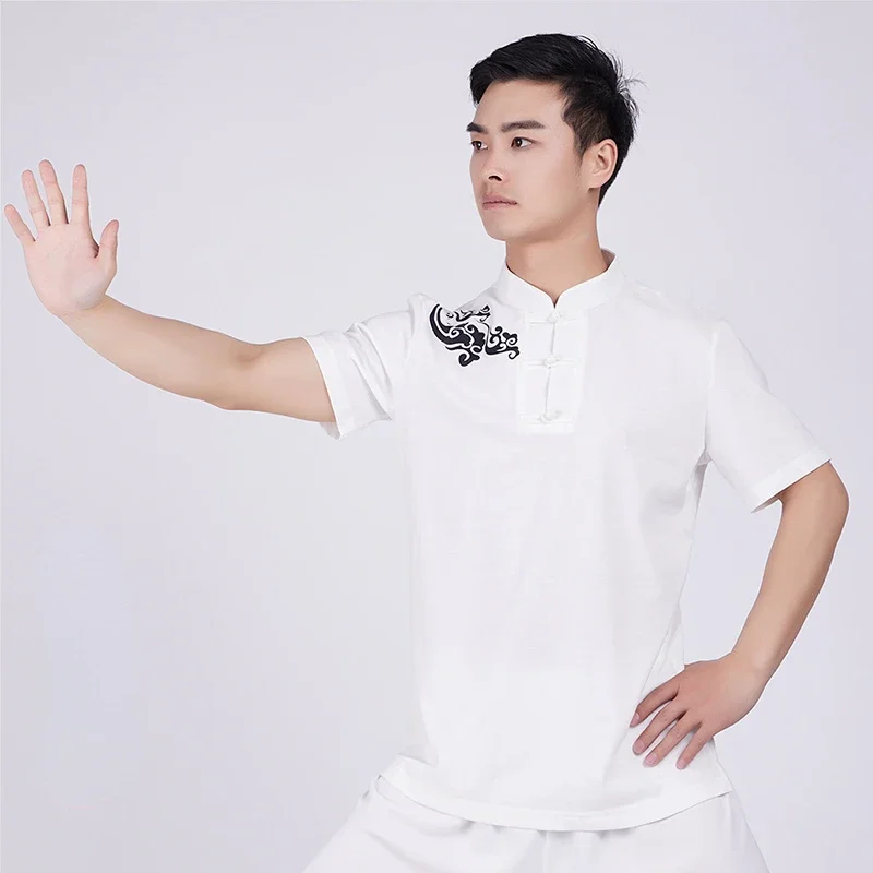 Martial Arts T-shirt Short-sleeved Clothing Kung Fu Shirt Classic Uniform Kung Fu Men's Shirt Summer Printing Top