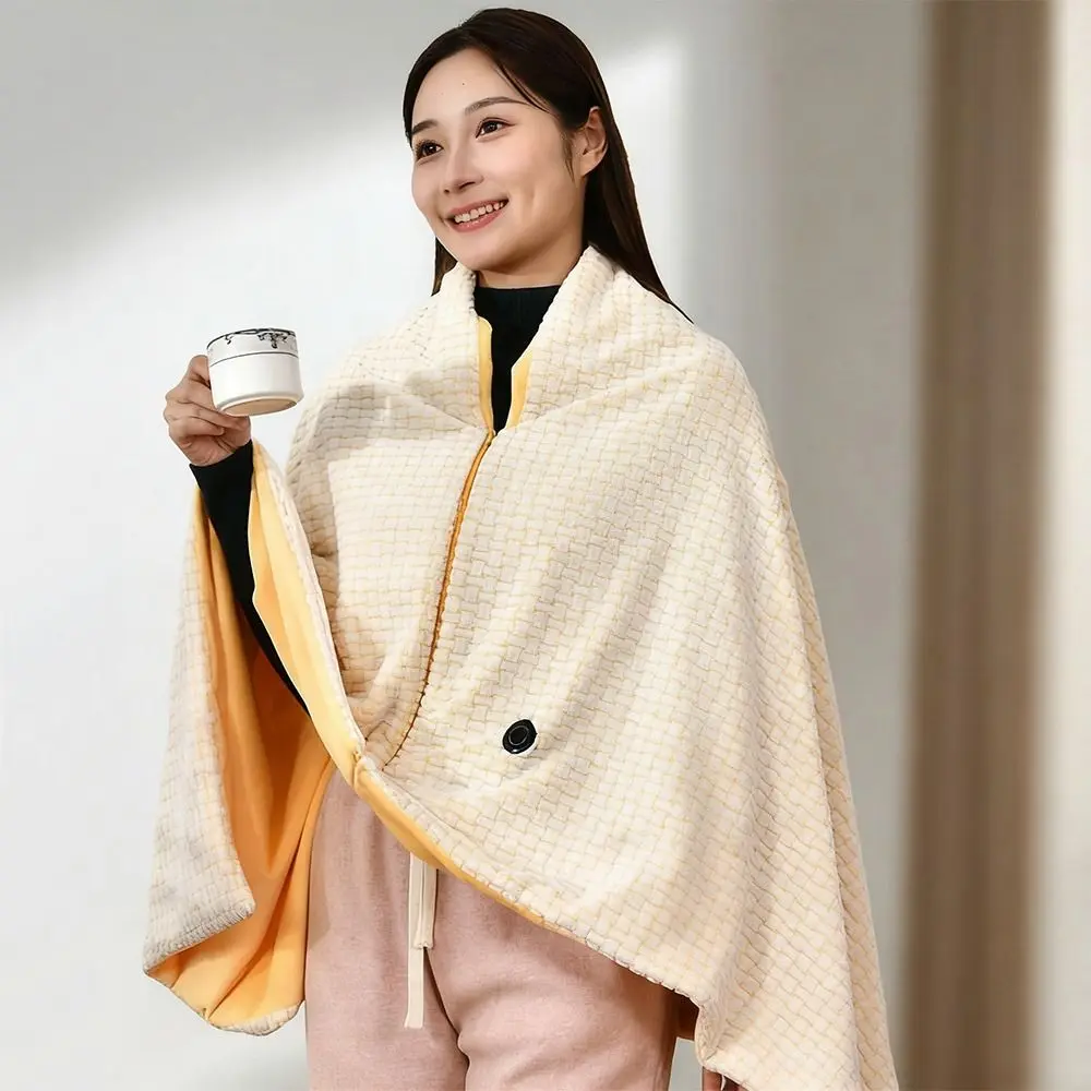 المنزلية يمكن ارتداؤها USB بطانية تسخين كهربائي قابل للغسل الملابس الدافئة التدفئة اللفة بطانية المحمولة شال بطانية لفصل الشتاء #2