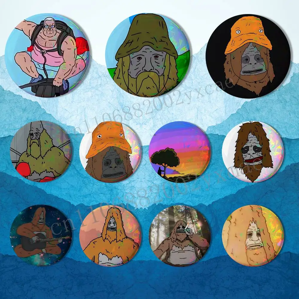 

Sassy abstract Big Lez Show Reflective Pin Tinplate Round Brooch Cartoon Cosplay Badges for Bag Hat Toys Gifts