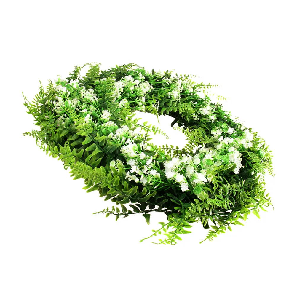 

Eucalyptus Wreath Decor Simulation Green Plant Wreath Hanging Decorative Door Wall Art Farmhouse Decoration Party Holiday Accent