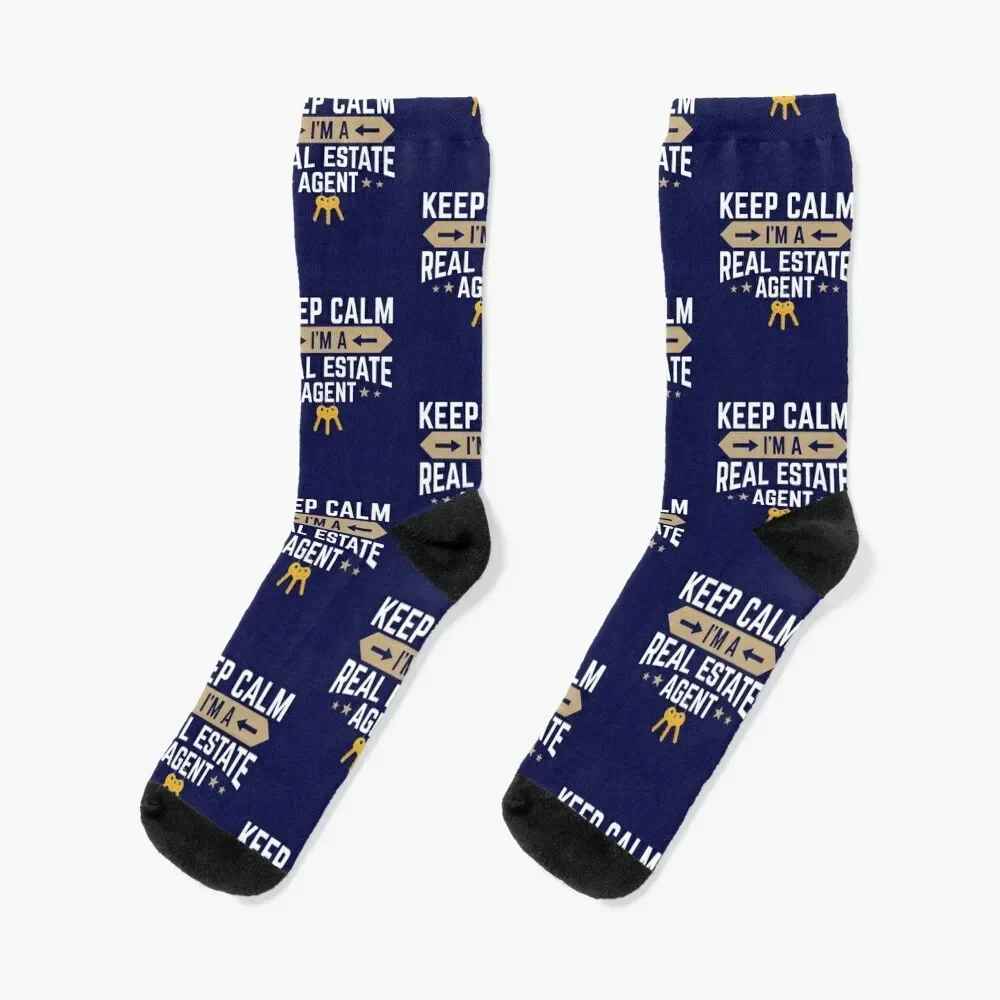 

Keep Calm I'm A Real Estate Agent Socks Stockings Rugby gift luxury Socks Men Women's