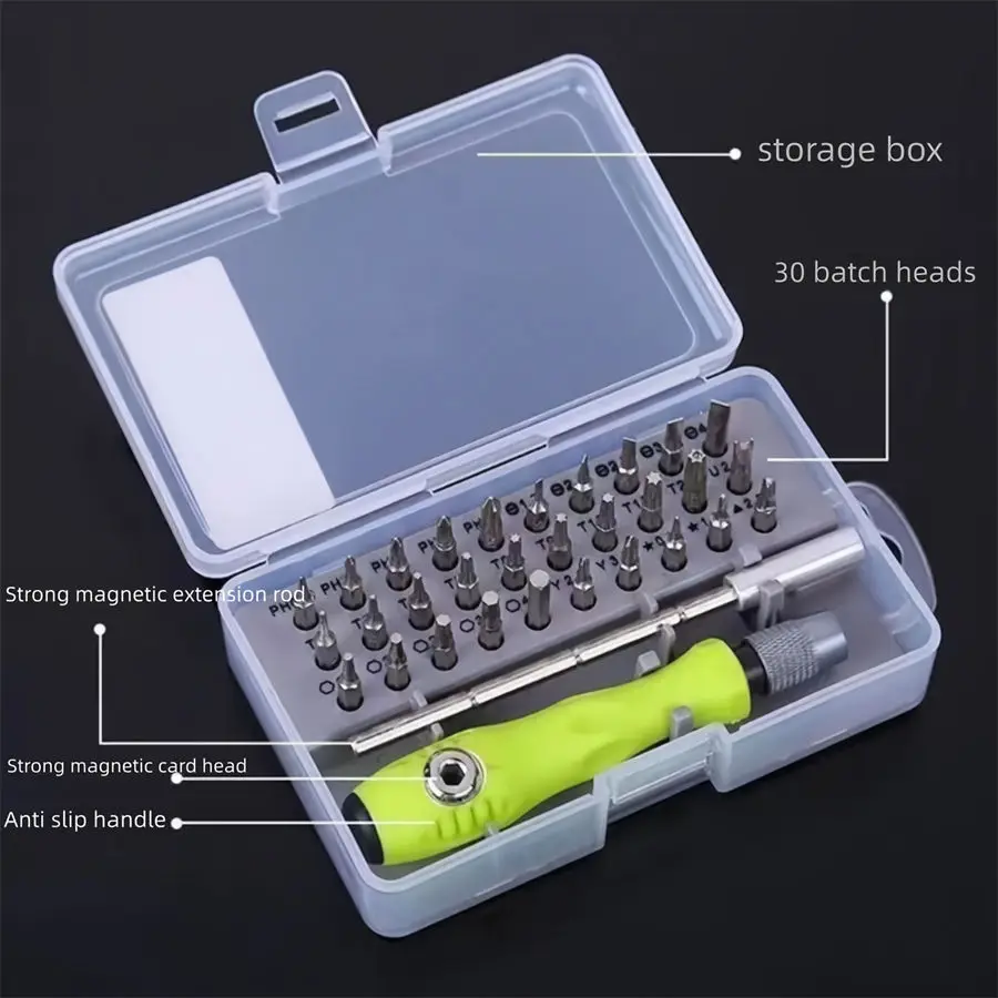 32 In 1 Tool Repair Screwdriver Set Precision Mini Magnetic Screwdriver Bits Kit Phone Mobile IPad Camera Maintenance