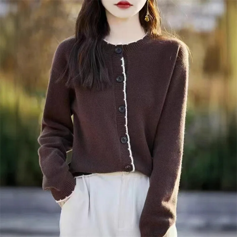 Fashion Spring Autumn Knitting Woman Clothes New Woolen Long Sleeve Tops Buttons Cardigan Coat Knitwear Jacket Female Sweater
