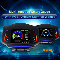 AP-8 Car Universal Heads Up Display Gauge Multifunctional LCD computer OBD2+GPS+G-Seneor Electronic Slope Sensor System