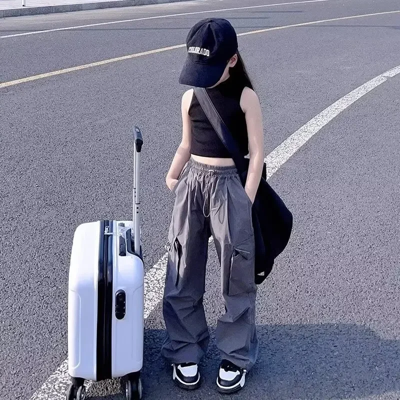 الفتيات السراويل البضائع غير رسمية الاطفال بلون Sweatpants الأطفال خمر الشارع الشهير الهيب هوب السراويل الجديدة مرونة الخصر السراويل الفضفاضة