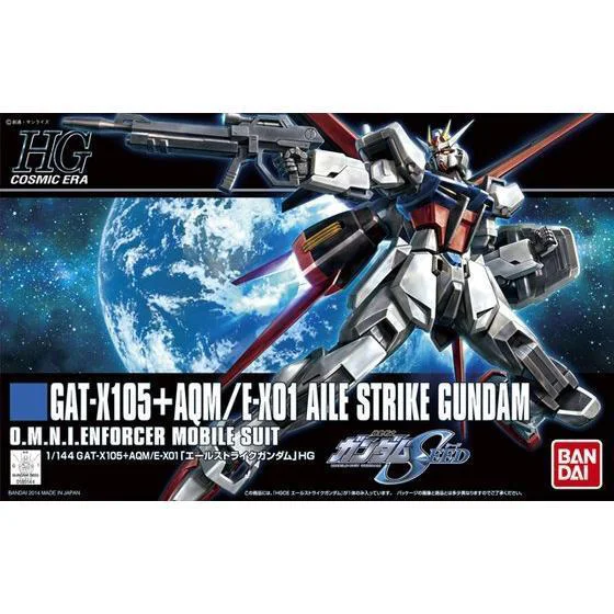 Bandai Genuine Gundam Model Garage Kit HGUC Series 1/144 GAT-X105 Strike Gundam Anime Action Figure Toys for Boys Collectible