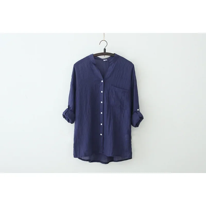 Elegant Feminine Shirts Cotton Linen Large Size Blouses Fashion Woman Vintage Blouses 2023 Summer Korean Style Clothes