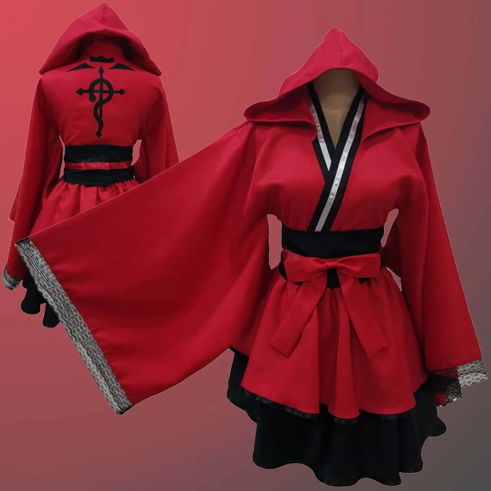 Edward Elric Role Play Cosplay Kimono Anime Fullmetal Cosplay Alchemist Costume Adult Women Roleplay Fancy Dress Up Party Cloth