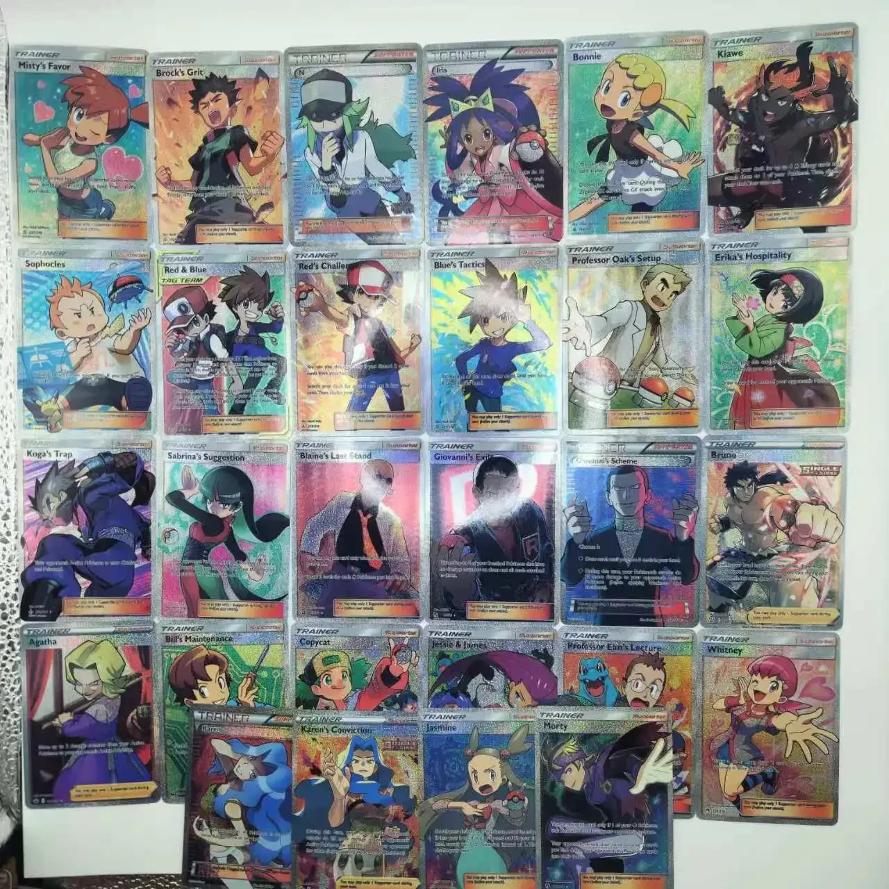 

DIY Pokémon PTCG Trainer 55pcs Flash Card Four Types of Flashes Anime Peripheral Game Collection Card Holiday Gift