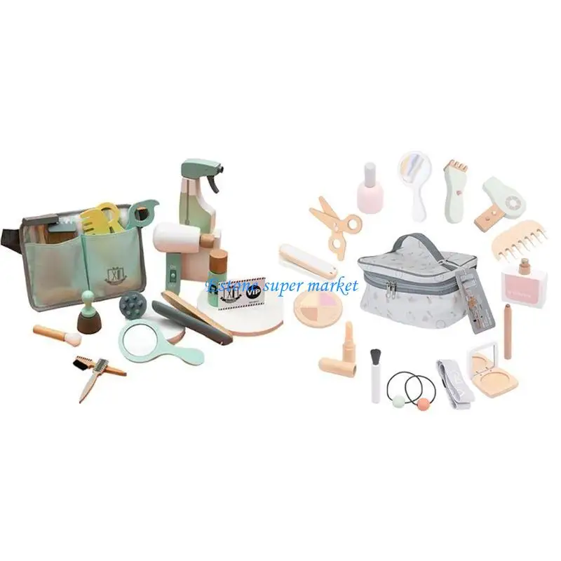 090B Molho cabelo para estojo com pente tesoura cabelo para casa boneca infantil