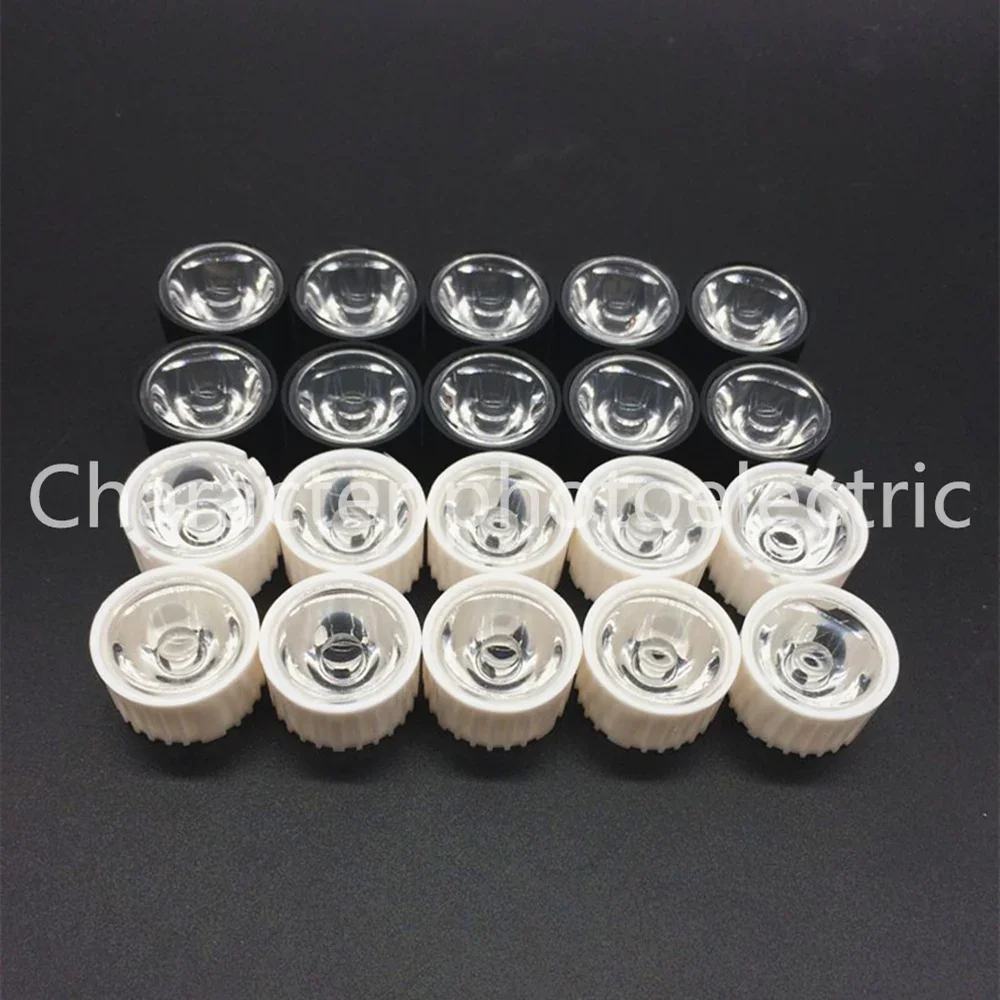 10set High Power 1W 3W 5W LED Lens 20MM PMMA Lenses With Bracket 5 8 15 25 30 45 60 90 120 Degree For 1 3 5 Watt Light Beads