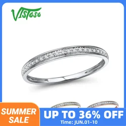VISTOSO Genuine 14K White/Yellow/Rose Gold Rings For Women Simple Style Eternal Diamond Ring Engagement Anniversary Fine Jewelry