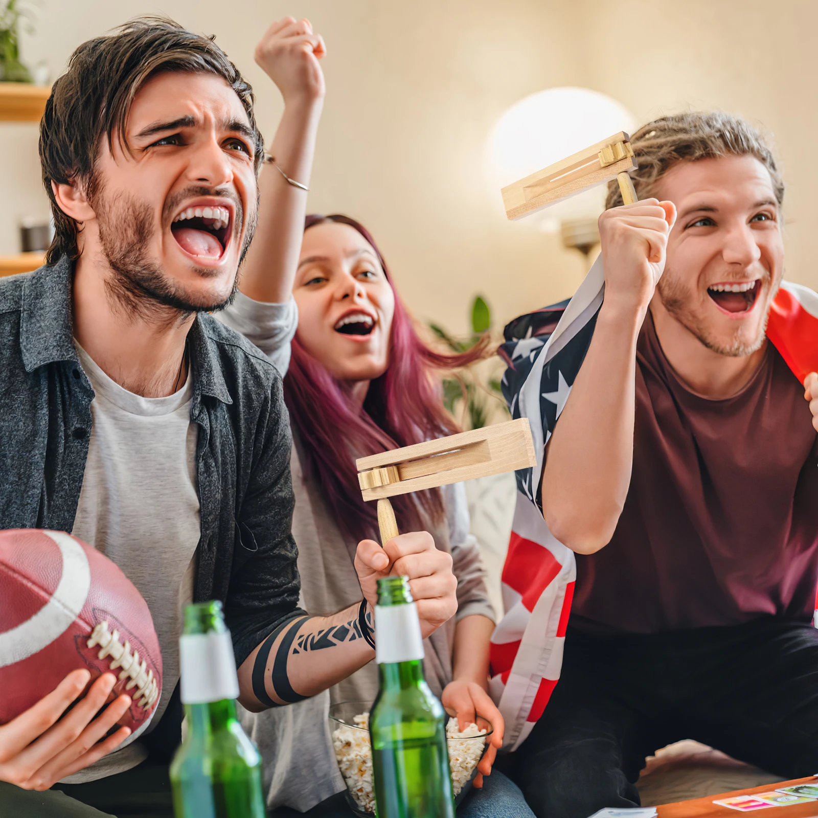 

2pcs Wooden Ratchet Noise Maker Educational For Kids Castanet Matraca Traditional Wood Percussion Safe Eco-Friendly