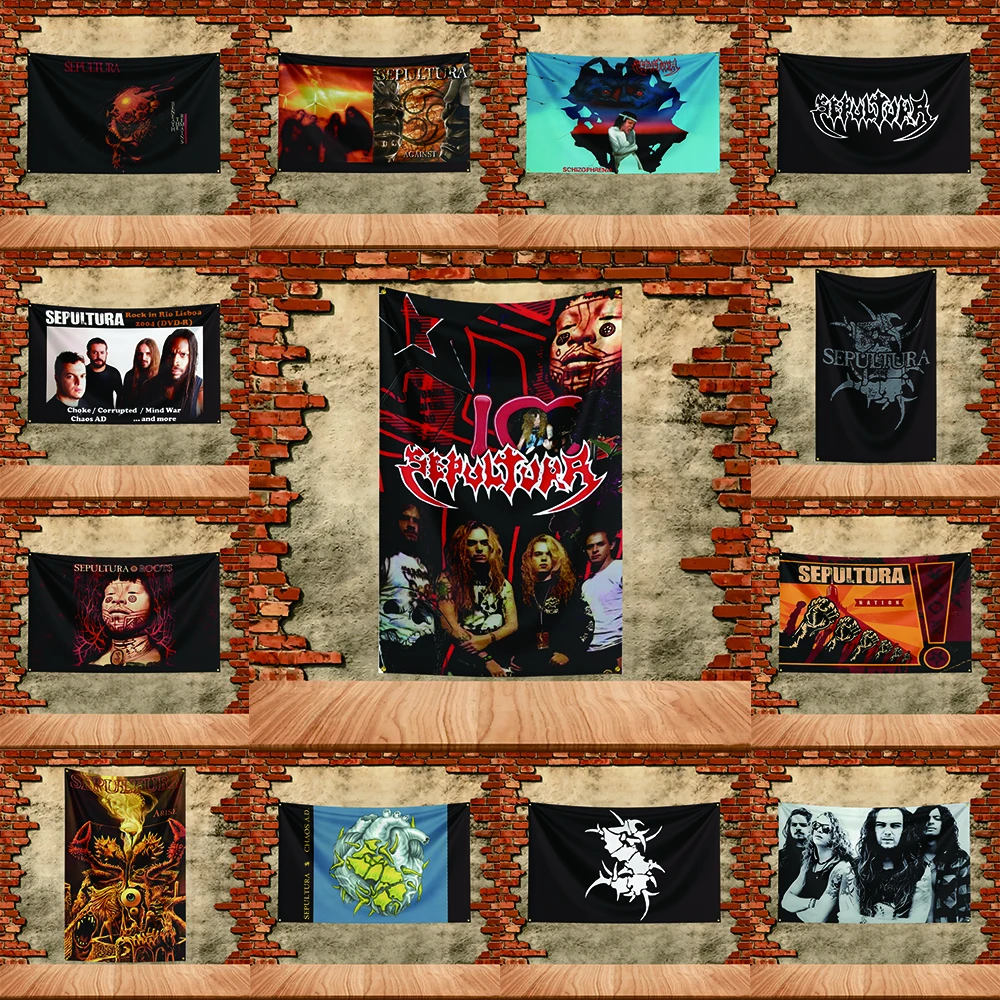Music Band Flag 3x5ft for Sepultura Fans Banner Custom any Image Garage Bedroom Living Room Dorm Wall Hanging Decor Tapestry