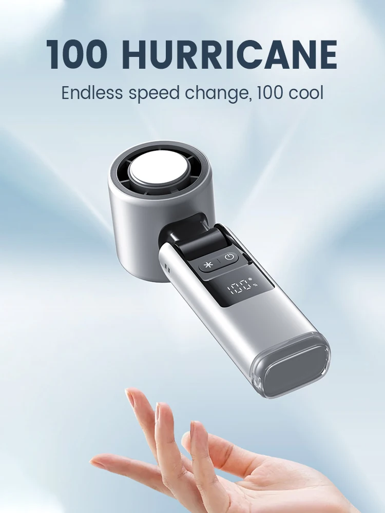 

Ice compress high-speed cooling fan handheld fans USB Rechargeable portable mini fan LED Digital Display, Travel,Camping,Outdoor