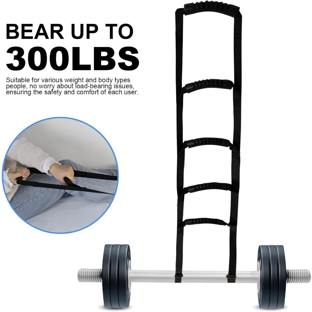 Bed Ladder Assist Strap,Pull Up Helper with Hand Grips for Elderly,Disabled,Patients,Bedside Rope Ladder for Getting Out of Bed