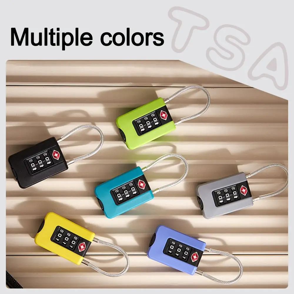 Creative Contrast Color TSA Customs Wire Rope Code Lock valigia da viaggio portatile lucchetto per bagagli lucchetto antifurto per armadietto