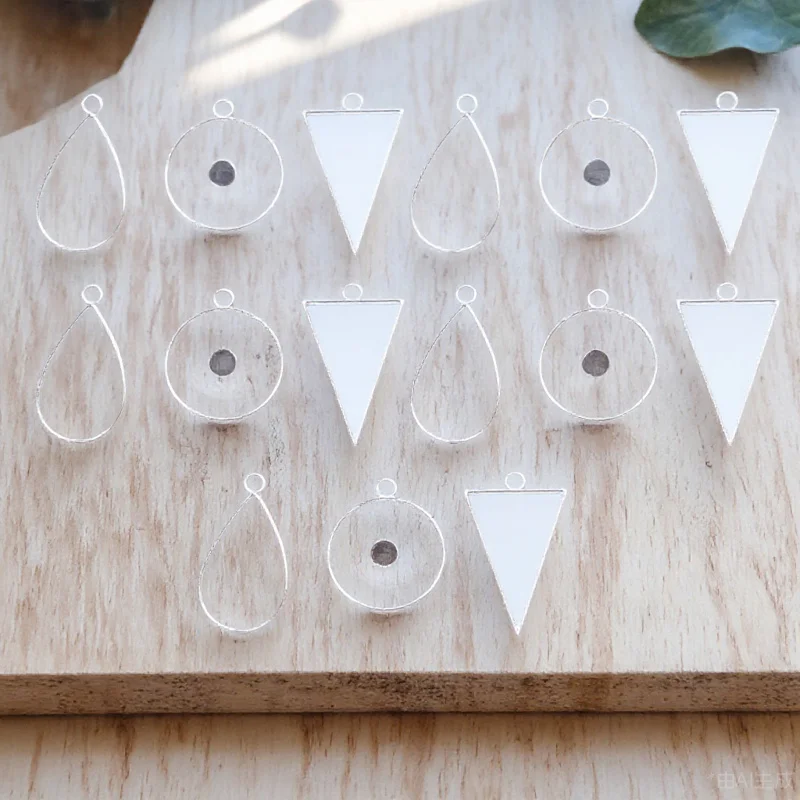 

45pcs Hollow Mold Pendant Blanks Open Bezel Pendants For Diy Epoxy Jewelry Craft Alloy Frame Geometric Charms Resin Earrings