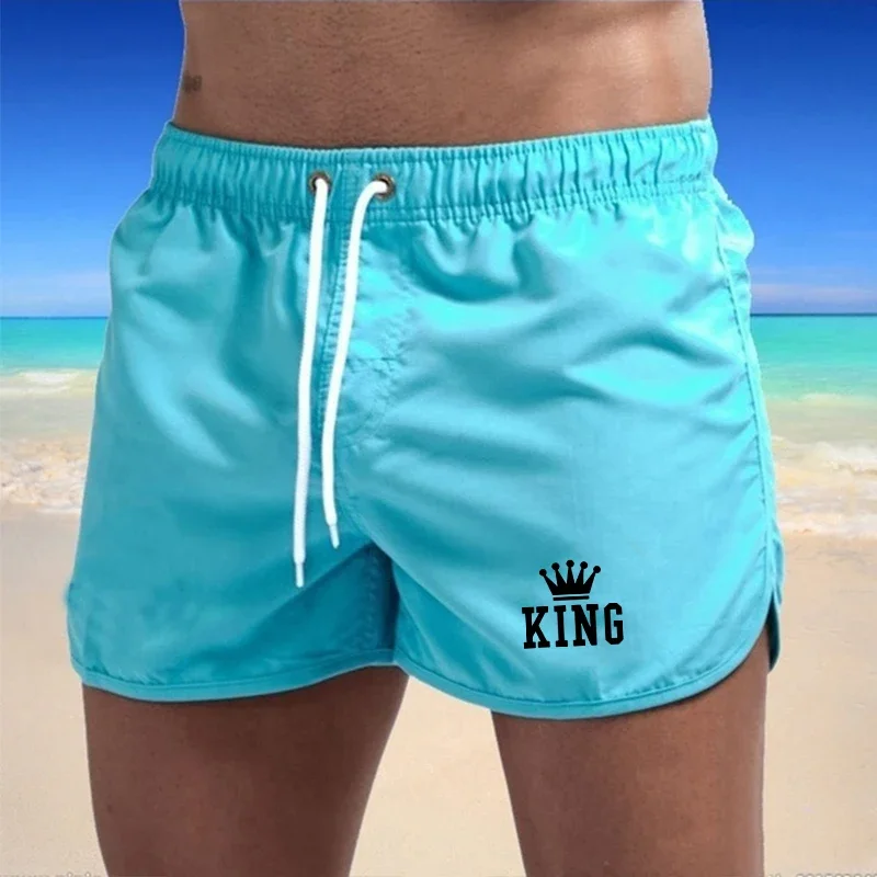 

For Vacation Surfing 2026 Summer Men's Swim Trunks Quick Dry Breathable Beach Men Shorts Elastic Waist Drawstring Board Shorts