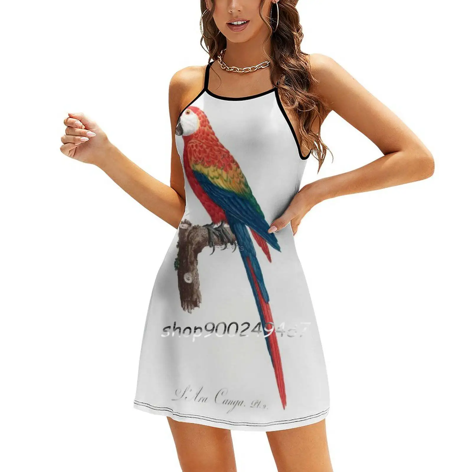 Guacamaya Women Spring Autumn Long Sleeve Dress Female Casual Dress Parrot Lithograph Parrot Lover Parrot Parrot Mom Parrot