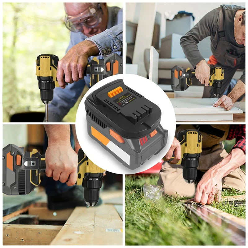 Adaptador AR20DL para batería Ridgid AEG de 18V a herramientas inalámbricas 20V MAX XR, uso para baterías de plataforma Ridgid de 18V duraderas