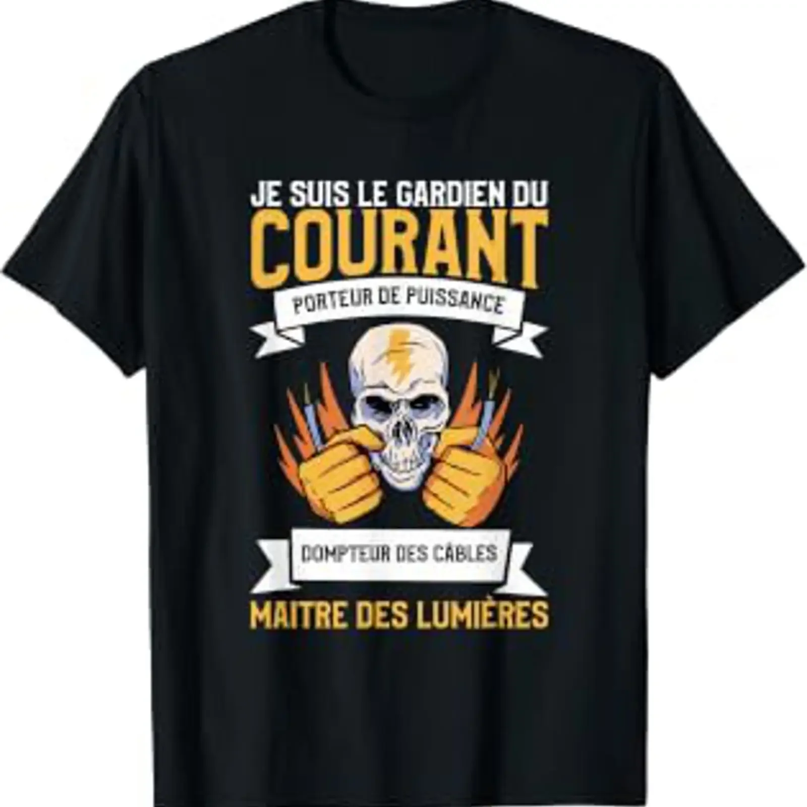 I Am The Guardian Of Current Electrician T Shirt Black S vintage Washed Stylish Casual Stretched Soft fashion Versatile homme
