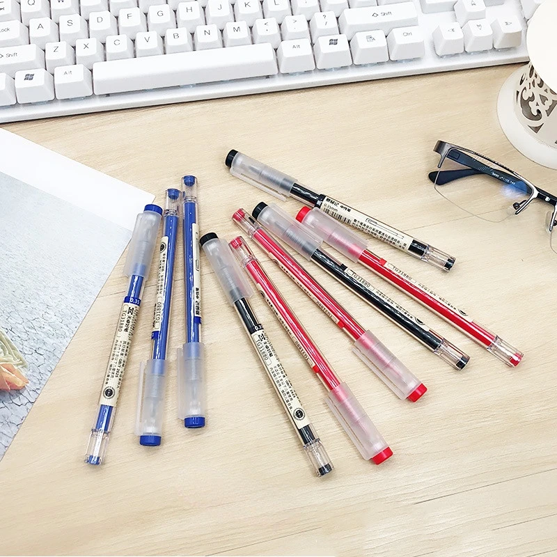 12/6pcs 0.35mm Gel Pen Japan MUJIs Style Red/Black/Blue Ink Refill School Office Pen Stationery For Handle Writing Supplier 2023