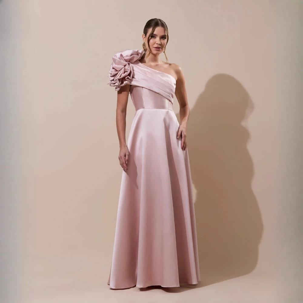 Customized 3D Three-Dimensional Flowers A-Line Evening Dresses For Women Elegant Prom Gowns Ball Vestidos De Fiesta Elegantes
