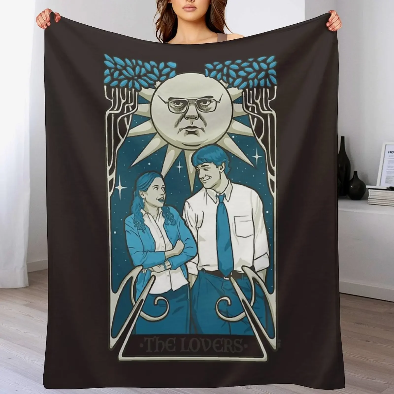 

The Office Pam and Jim Lovers Tarot Card Throw Blanket