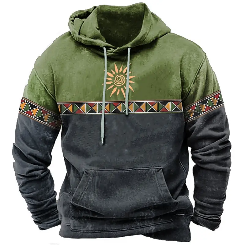 Men\'s Pullover Hoodie Sweatshirt Vintage Long Sleeve Prints Casuals Spring & Fall For Men/Women Outerwear Streetwear