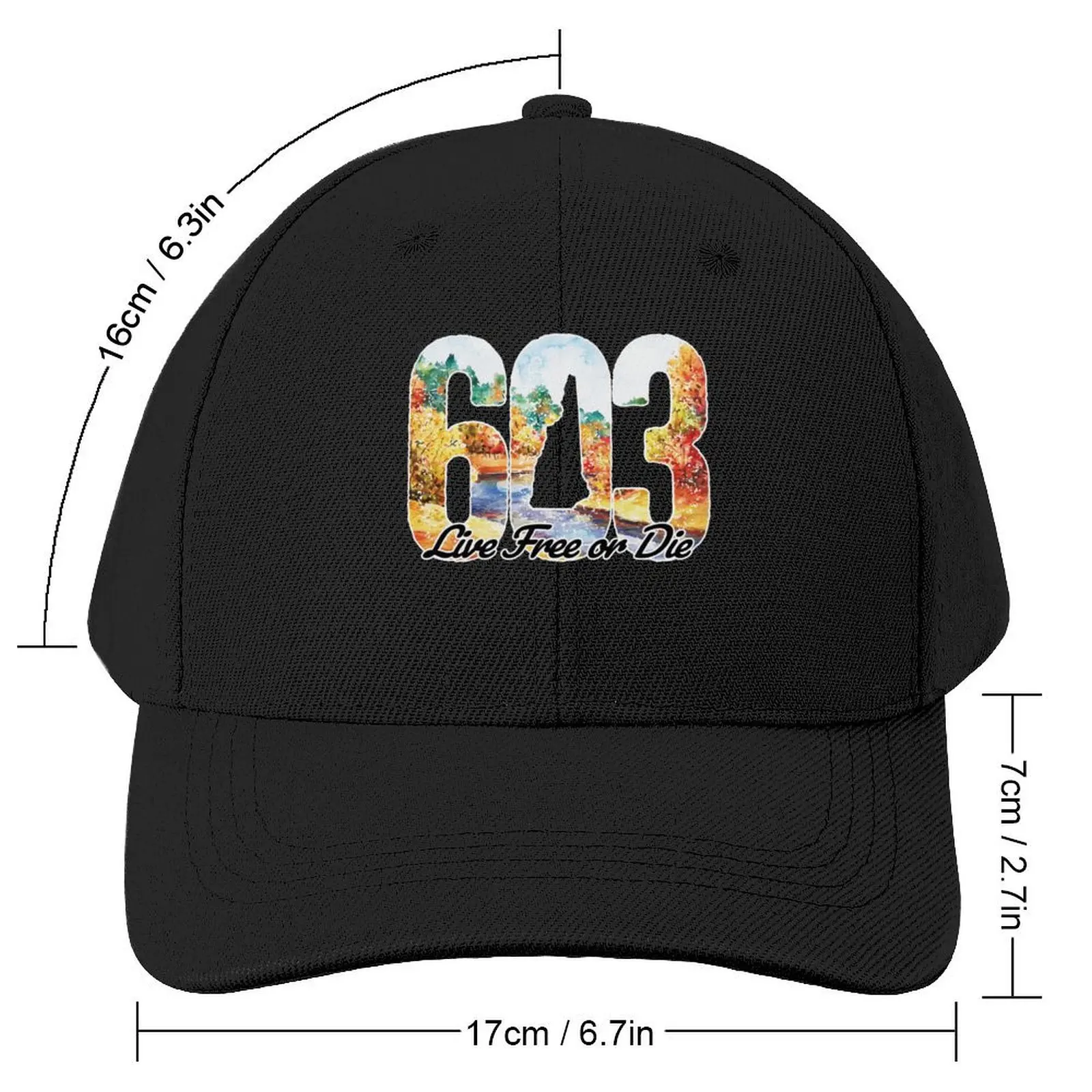 603 NH Live Free or Die - New Hampshire Autumn Watercolor Foliage Baseball Cap beach hat Rave Beach Outing Luxury Woman Men's