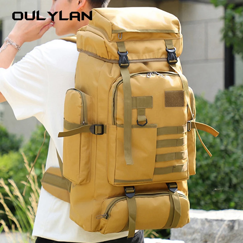 

80L Mountaineering Bag Climb Bag Tactical Backpacks Large Backpack Outdoors Hiking Camping Travel Bags