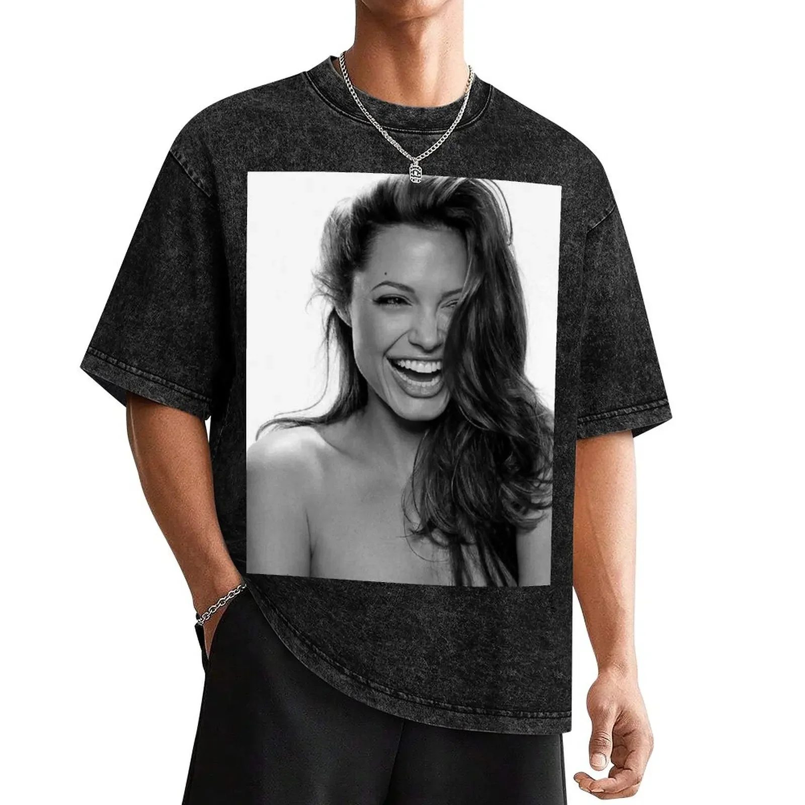 Angelina Jolie T-Shirt custom shirt summer tops graphic t shirts sublime t shirt men 100℅ cotton