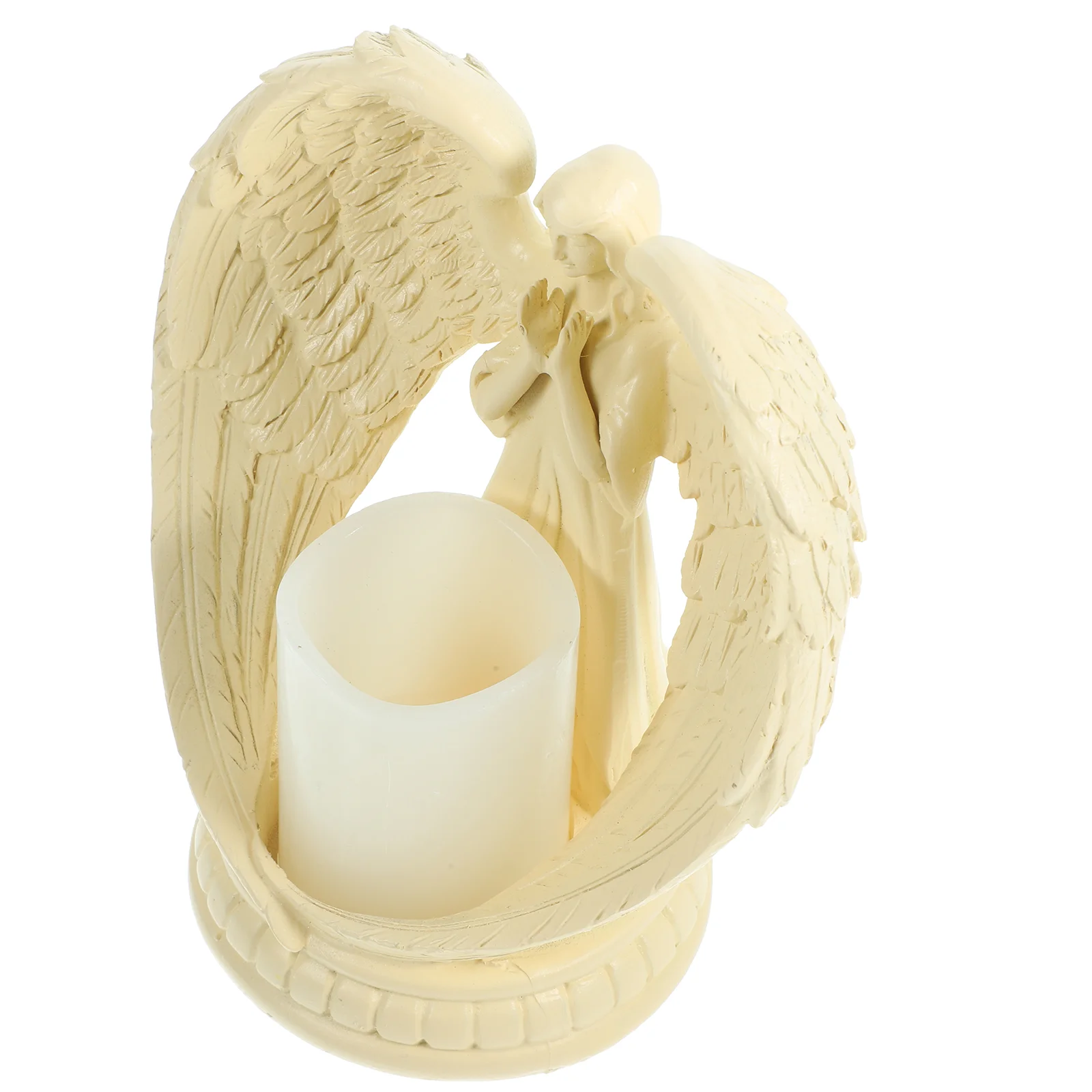 

Angel Candlestick Praying Wings Model Black Craft Figurines Christmas Holder Electronic Table