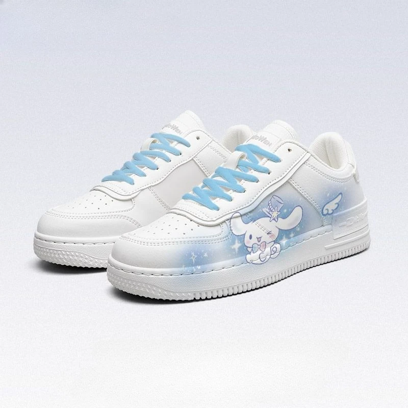 Sanrio cinnamoroll sapatos para meninas tênis brancos estudante sapatos casuais kawaii baixo estado sapatos de caminhada tênis femininos