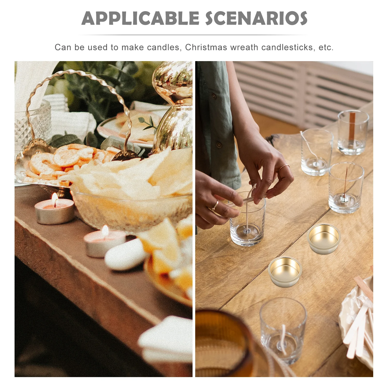 

4Pcs Mini Cups Metal Candlesticks Smooth Base Household Candlestick Set for DIY Candles Festive Party Ornaments Decor