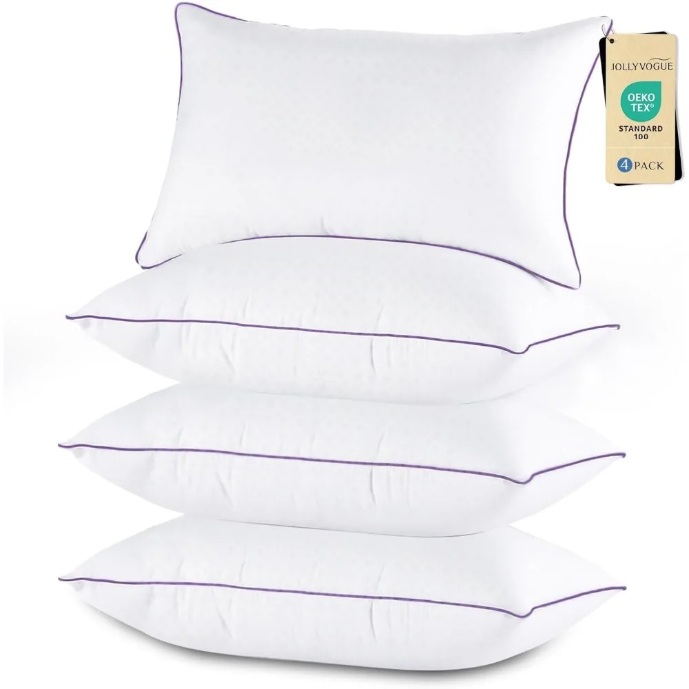

Набор подушек Queen Size из 4 шт., моющиеся поддерживающие подушки для кровати с мягким пухом, альтернативная наполнитель для всех спальных машин