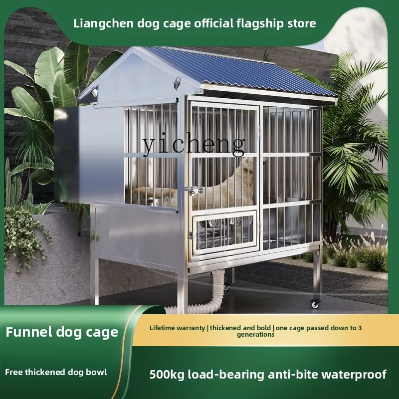 

TWR Stainless Steel Dog Cage Large Dog Cage Outdoor Rainproof Wind