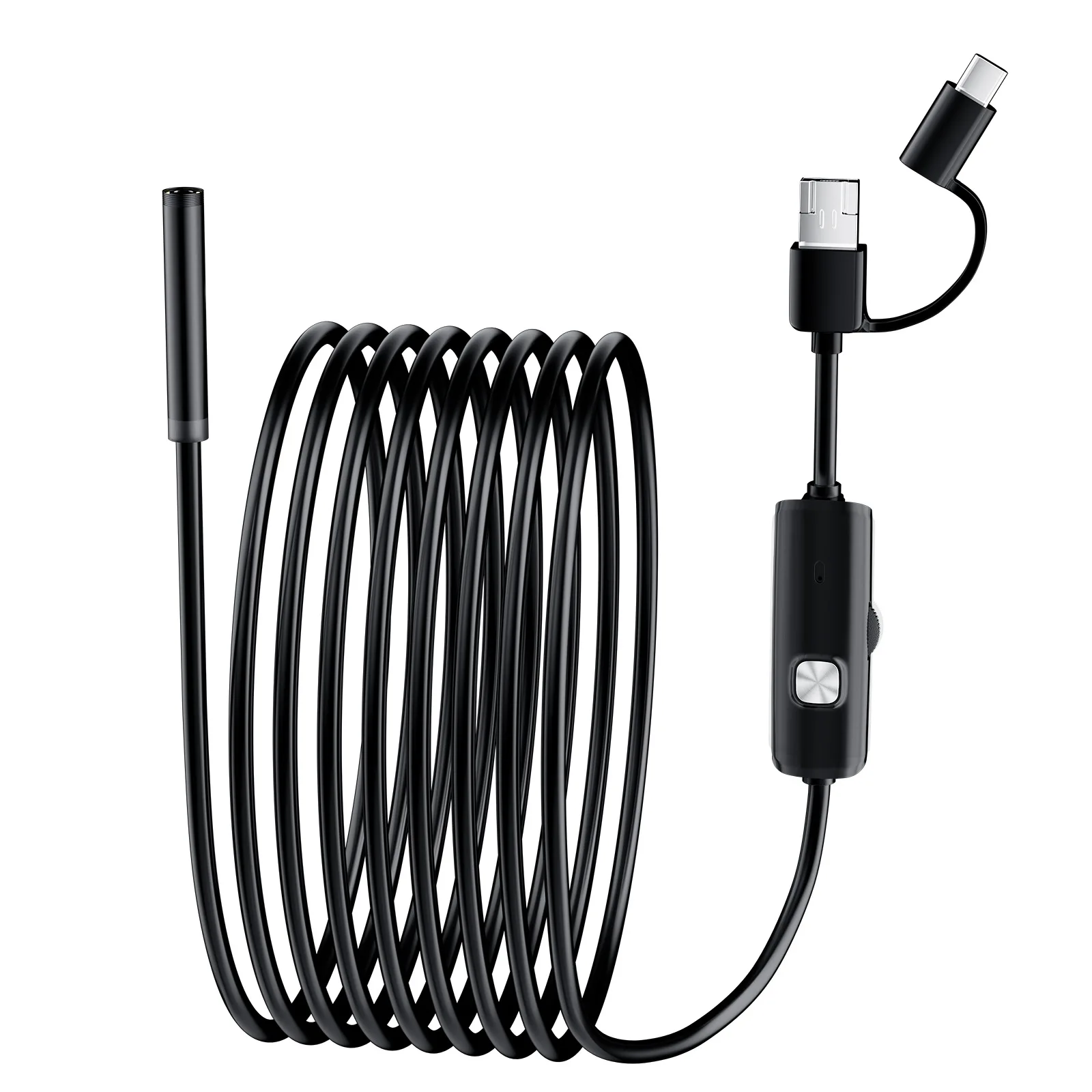 7.0MM TYPE-C Endoscope Camera IP67 Waterproof 6 LEDs Adjustable USB Android Flexible Inspection Borescope Cameras for Phone PC