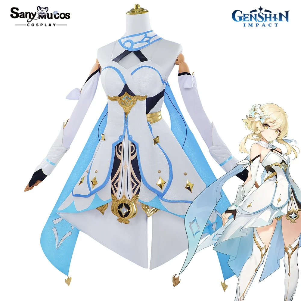 

IN STOCK SanyMuCos Lumine Cospaly Genshin Impact Lumine Dress Cospaly Outfit Comic-con Birthday and Holiday Gifts Plus Size