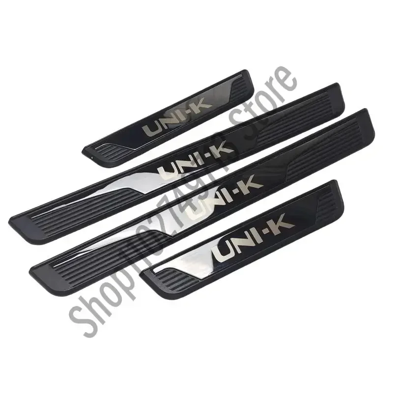 For chang an uni-k unik 2020-2024 Auto Door Sill Plate Trim ABS+Stainless Steel Threshold Kick Pedal Scuff Sticker Car Styling